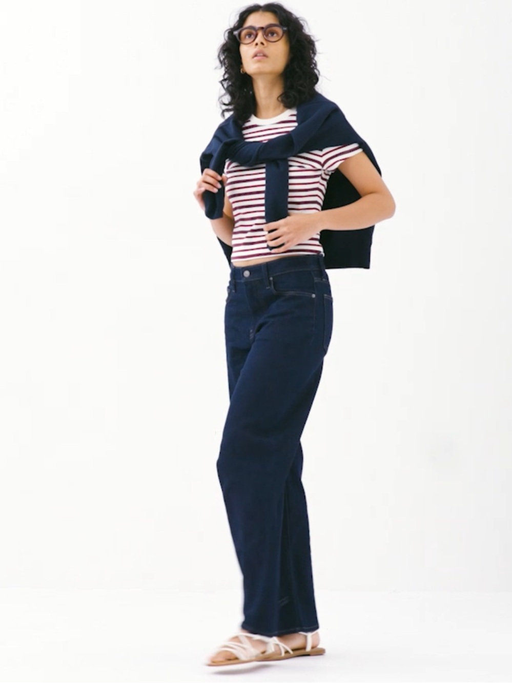 Uniqlo Wide Straight Dark Indigo Jeans